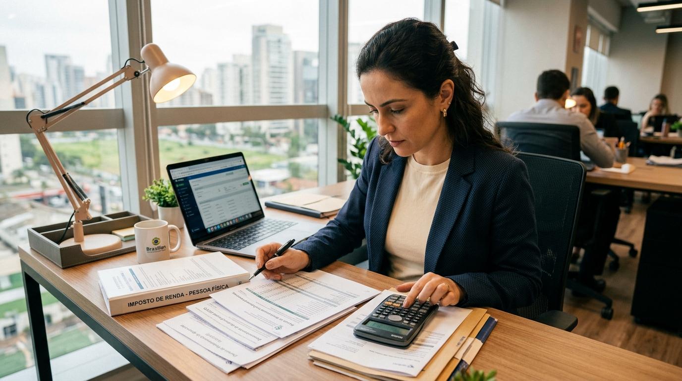 Pessoa analisando extrato de investimentos em um aplicativo de celular para entender a tributação sobre rendimentos financeiros