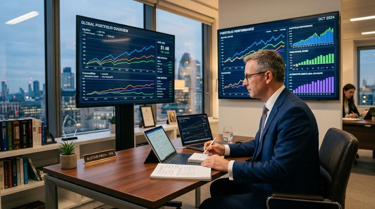 Pessoa analisando gráficos de diferentes classes de ativos em uma tela de computador para diversificar sua carteira de investimentos